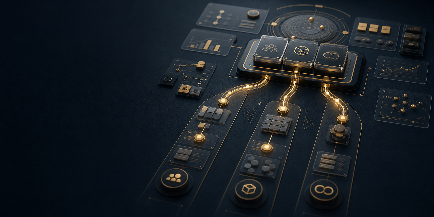 Abstract premium technology visual for work together page